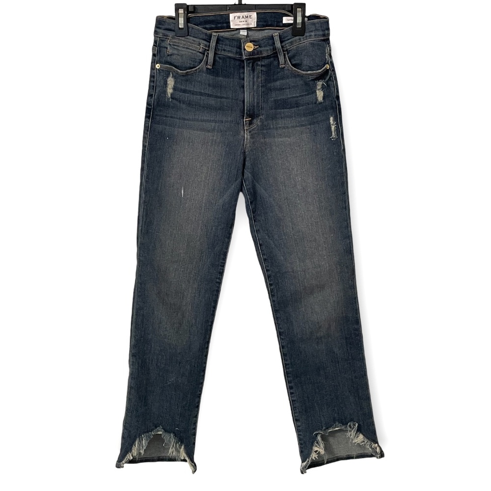 NWOT Frame Cropped Lighter Denim Le High Straight Distressed Jean 29